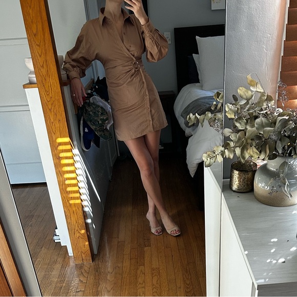 The Fifth Label tan shirt dress, size small/4. - Picture 3 of 4